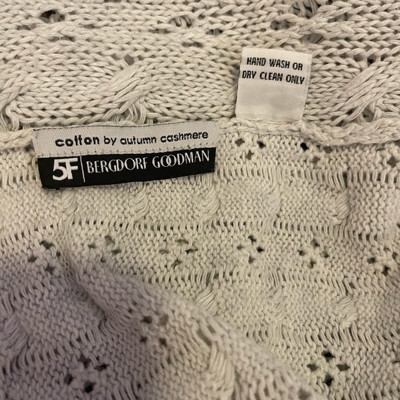 Cotton By Autumn Cashmere Pointelle Drape Cardigan Exclusive: BG Piece Size M - Picture 8 of 8